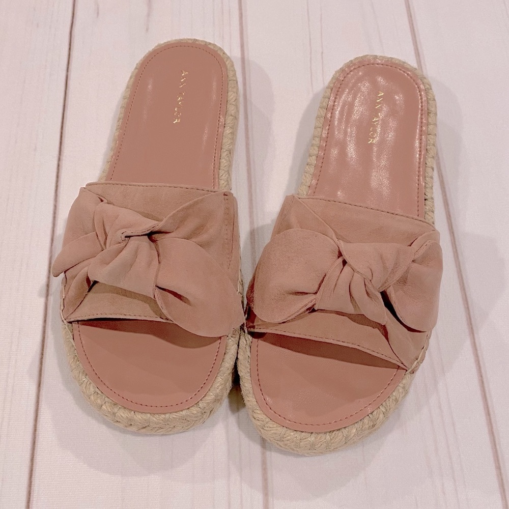 Ann Taylor Nellie Suede Bow Espadrille Sandals (6)